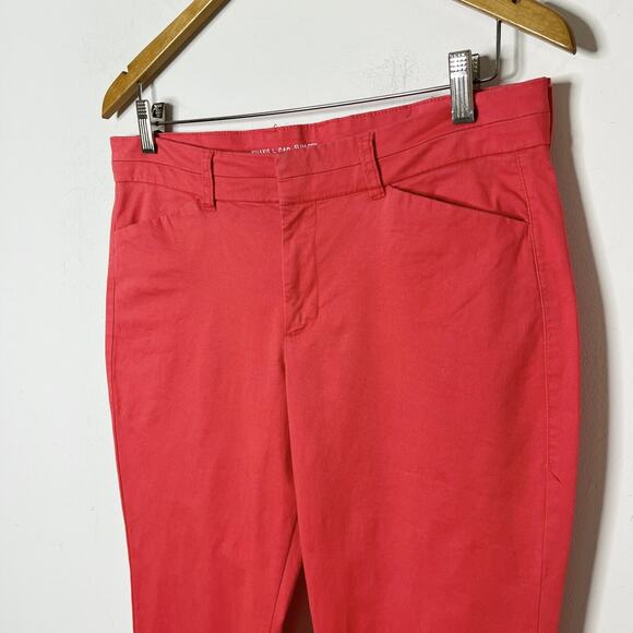 Gap Women's Slim City Khakis 8 Salmon Pink Chinos Ankle Stretch Mid Rise Pants - Picture 5 of 8